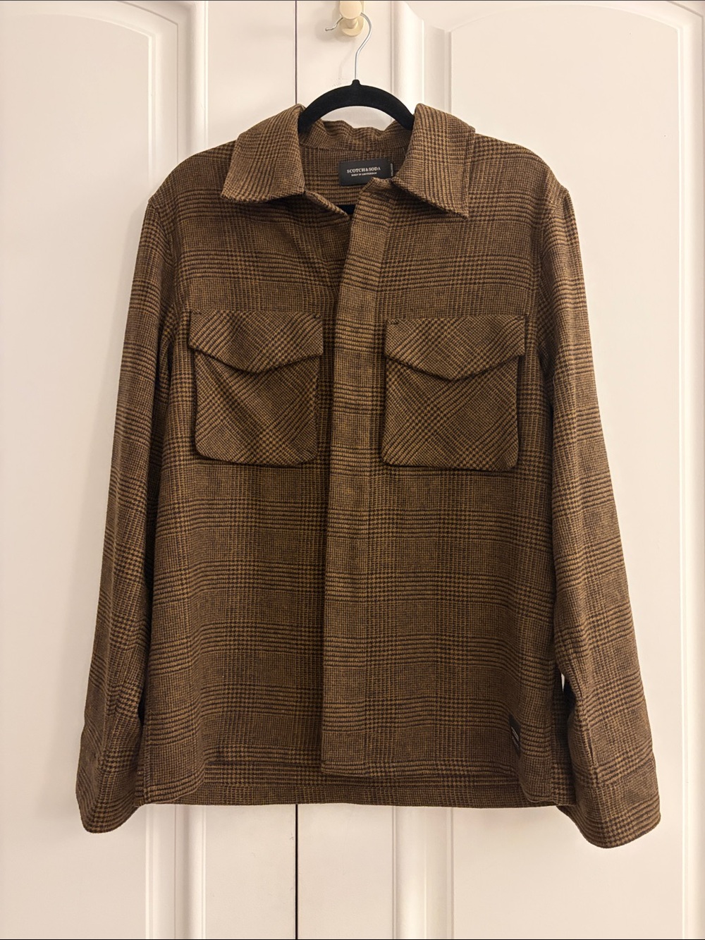 Scotch & Soda Brown Plaid Lightweight Shirt Jacket
